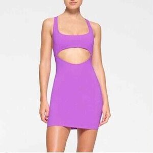 SKIMS Recycled Swim Cut Out Tank Dress in Violet NWT